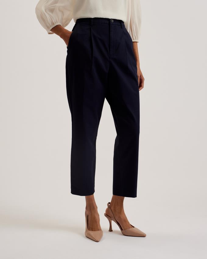 Pantalon Ted Baker High Rise Carrot Leg Bleu Foncé Femme | BMS-71085736